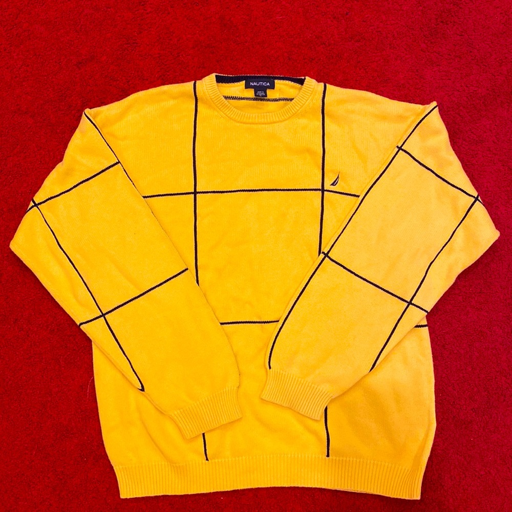 Nautica Yellow Striped Sweater